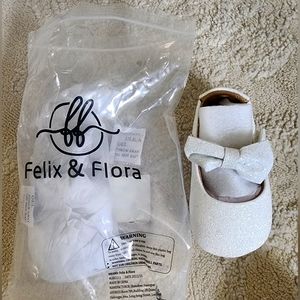 Sparkly Velcro Party White Shoes Baby Girls